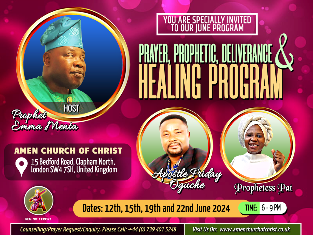 One Month Healing Revival Progam - June 2024 - Amen Church Of Christ ...